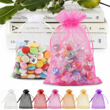 ANZNKU 50 Pack Organza Bags 5 x 7 in White Small Mesh Gift Bags Bulk Drawstring for Wedding Party Favors, Little Goodie Bag for Candy Jewelry Soap Makeup, Treat Sachet Pouch for Baby Shower Graduation