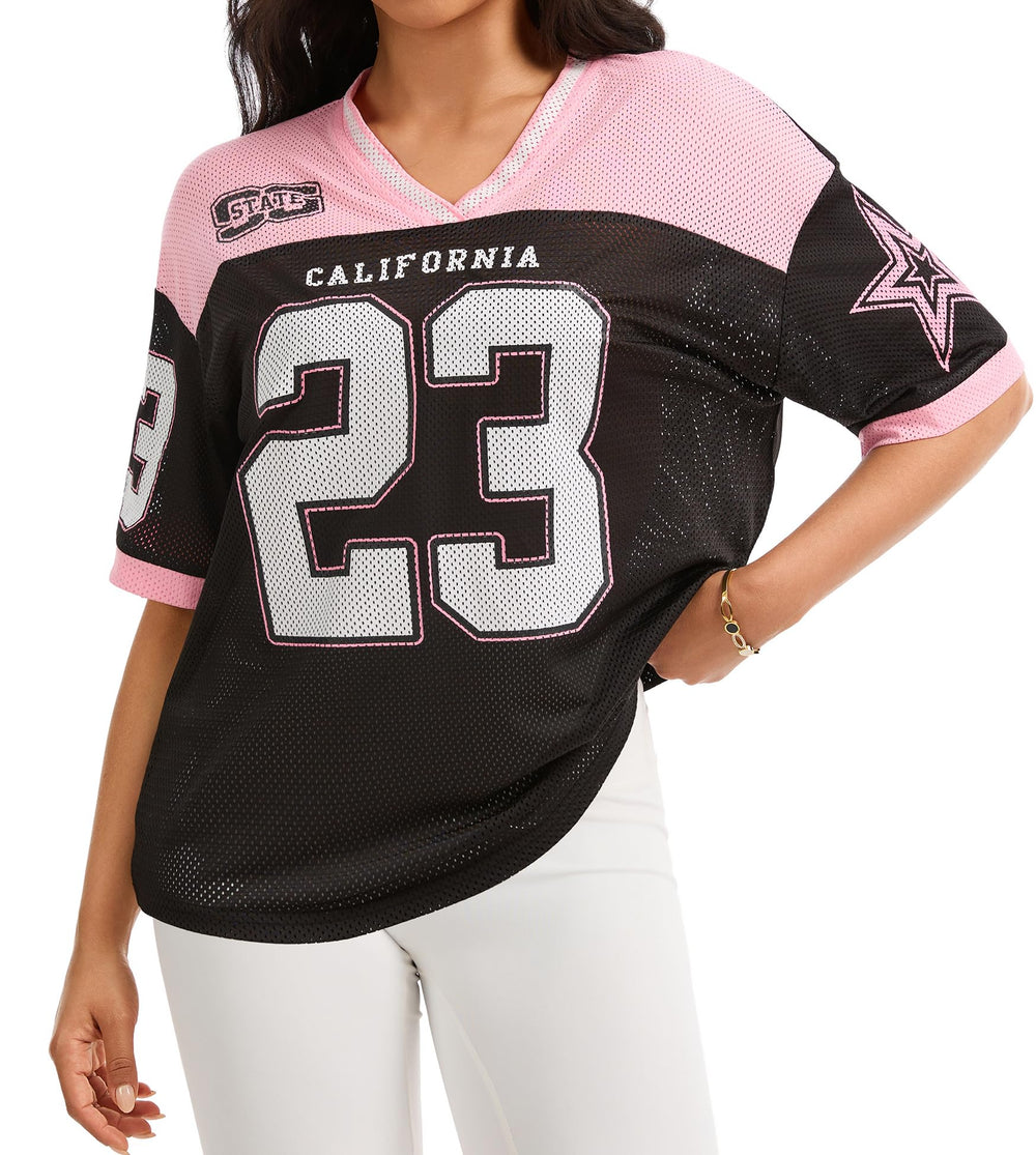 Jersey Shirts for Women Y2K Graphic Tees Oversized Streetwear Rave Concert Outfits