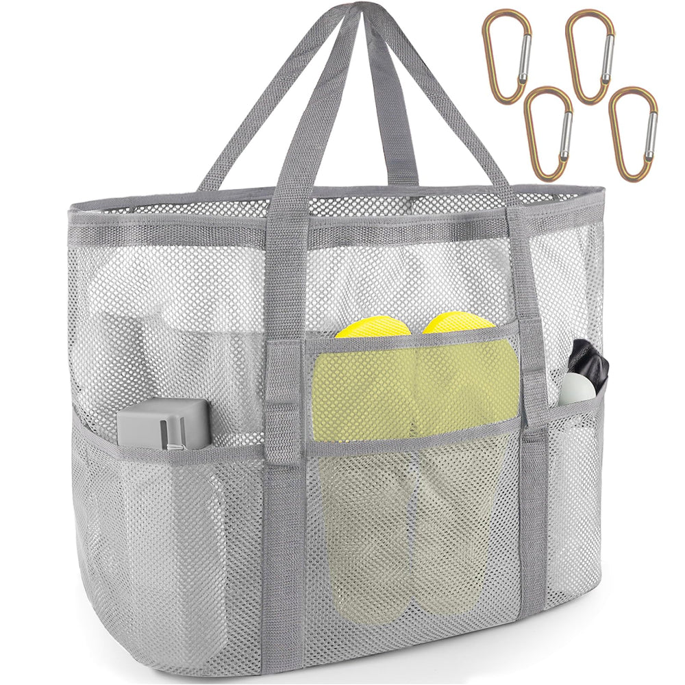 SRISE Mesh Beach Bag - Large Beach Tote Bag for Family Beach Bag for Toys & Vacation Essentials