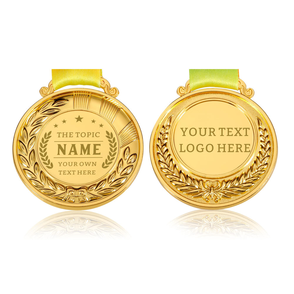 Custom Medals for Awards with Logo Text Make Your Own Medals for Kids Adults Personalized Medals for School Sports Office Team Rewards Party Favors Customized Medallions with Neck Ribbon