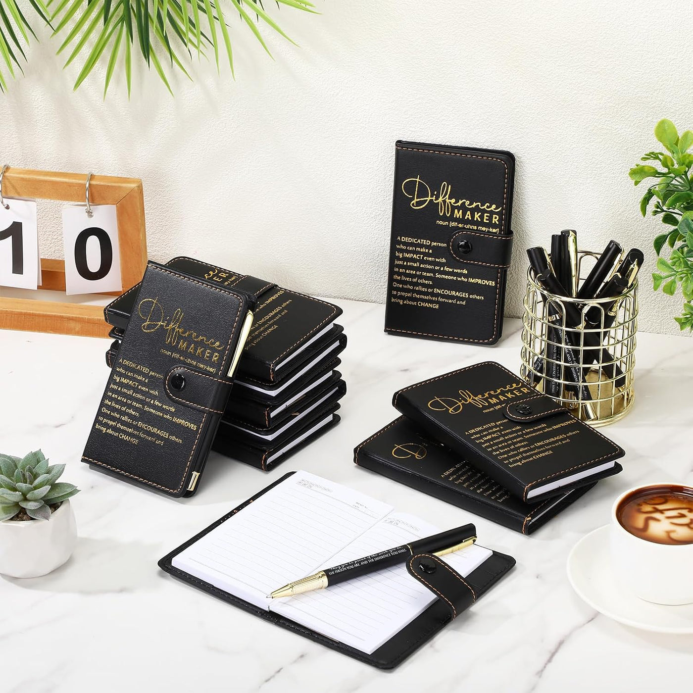 Marspark 10 Set Differen Marker Employee Appreciation Gift Inspirational A5 Leather Notepad with Motivational Pen Thank You Gift for Men Women Cna Nurse Volunteer Staff Team Office Teacher Fathers Day