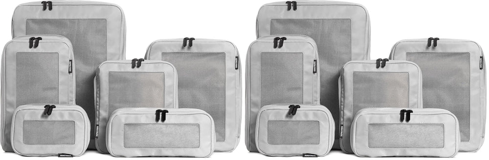 Aerotrunk Compression Packing Cubes for Travel - Luggage Organizer Bags - Double Zipper Packing Cubes for Suitcases (6-Pack, Beige)