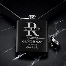 Set of 6, Groomsmen Gifts for Wedding | Personalized Groomsmen Flasks w/Optional Gift Box, Bachelor Party Team, 6 oz. Custom Engraved Hip Flasks for Best Man and Groomsman Proposal #3, Stainless Steel