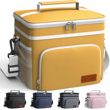HOTOR Insulated Lunch Box for Men & Women - Leak-Proof Cooler Lunch Bag with 4 Pockets, Adjustable Strap, Ideal for Work, Picnic, Travel - Medium, Black, 10.2"×6.9"×8.5"
