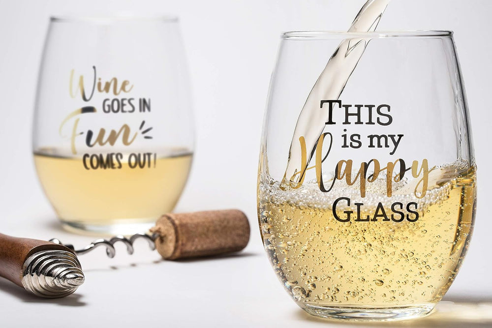 Lillian Rose Wine Glass Set With Fun Sayings