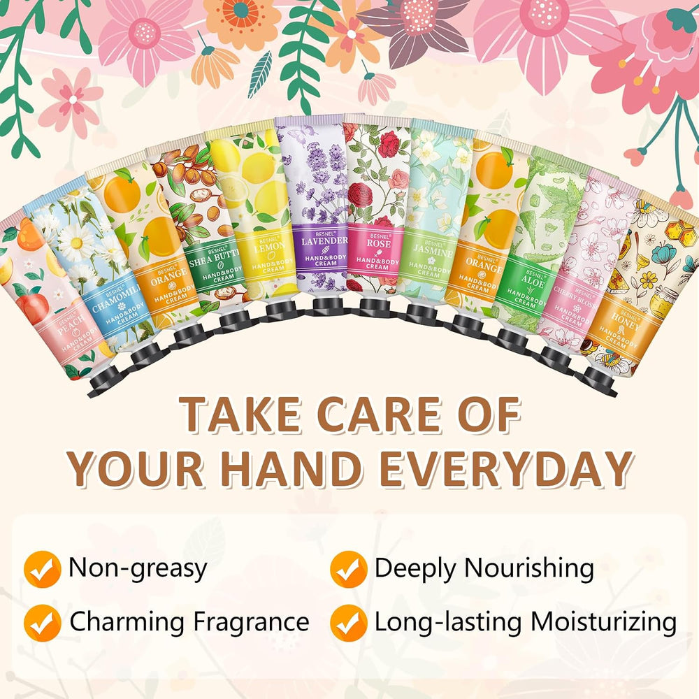 12 Pack Hand Cream Gift Set For Women,Teacher Appreciation Gifts,Mini Hand Lotion Travel Size Moisturizing Hand Cream for Dry Cracked Hands,Graduation Gifts,Birthday Gift,Bridesmaid Gift,Party Favors