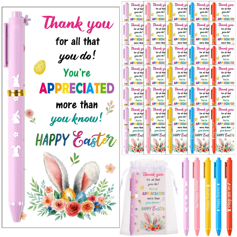 Marspark 30 Set Welcome Back to School Gifts Bulk Ballpoint Pens and Greeting Cards Set with Bags Twist Ties Composition First Day of School Gifts for Teacher Student Classroom Party Favors Supplies
