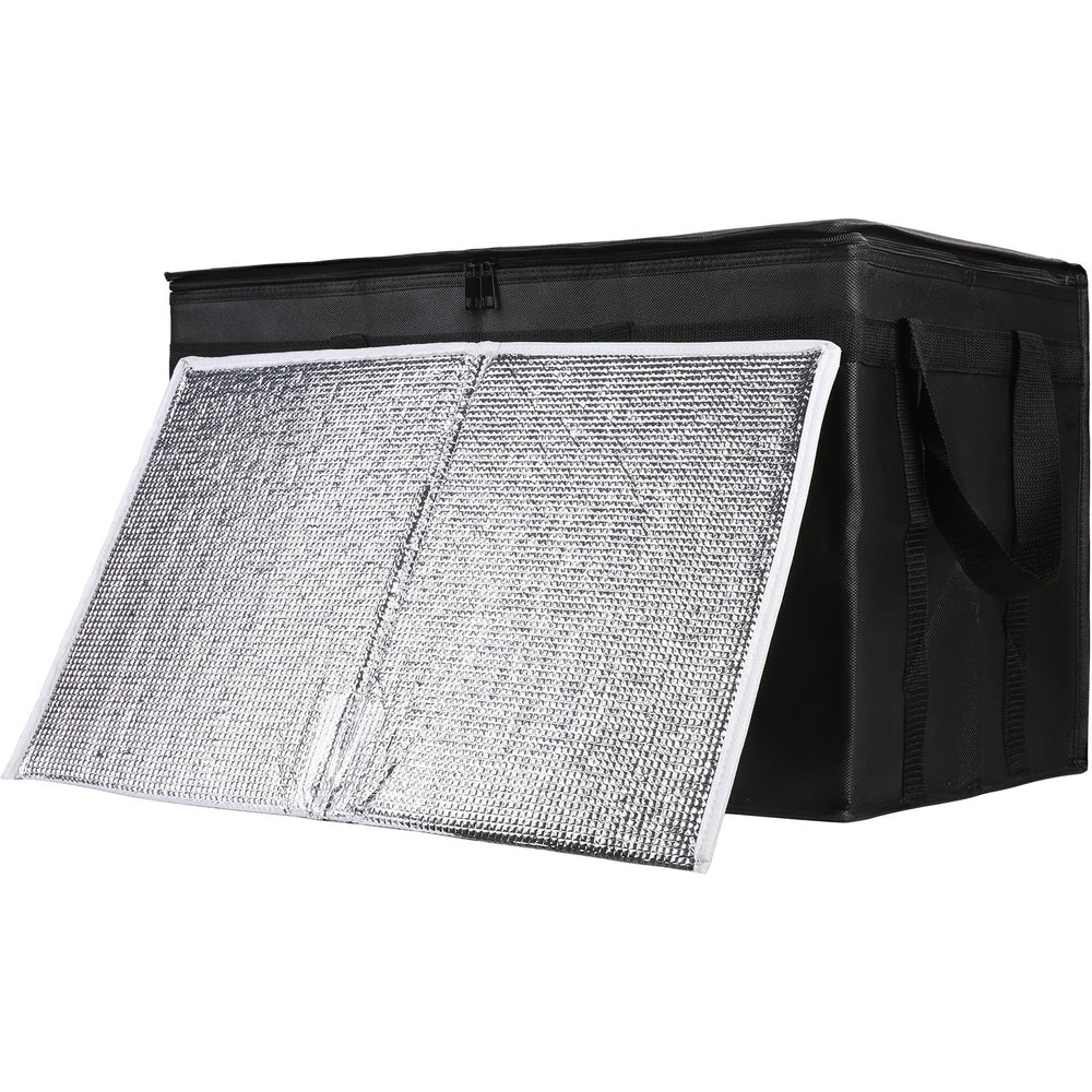 Insulated Food Delivery Bag, XXXL Insulated Reusable Grocery Cooler/Hot Bags, Tote Bag for Shopping/Travel/Doordash, Catering Bag Doordash 22x14x13, Black, 1-Pack