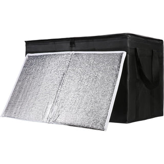 Insulated Food Delivery Bag, XXXL Insulated Reusable Grocery Cooler/Hot Bags, Tote Bag for Shopping/Travel/Doordash, Catering Bag Doordash 22x14x13, Black, 1-Pack
