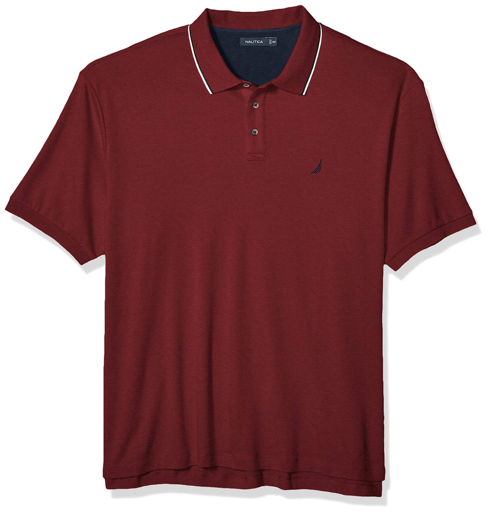 Nautica Men's Classic Fit Short Sleeve Dual Tipped Collar Polo Shirt