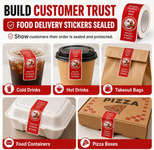 1000-Pack Tamper Proof Stickers, 1.5in x 6in Strong Adhesive Food Delivery Evident Stickers Sealed for Tamper Detection, Easily Use Labels Tapes for Boxes, Cups, Coffee, Envelopes, Documents