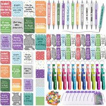 Pasimy 218 Pcs Inspirational Stationery Gifts Motivational Mini Notepad Pen Quote Bookmarks Stress Relief Stickers Inspiring Silicone Keychains for Home Office Appreciation Gift(Stylish)