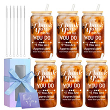 12 Set Employee Appreciation Gifts Bulk, Personalized Inspirational Thank You Gifts for Graduation Season Coworker 16 oz Can Shaped Beer Glass Cups, Gift Box & Card for Team Women Men Teacher