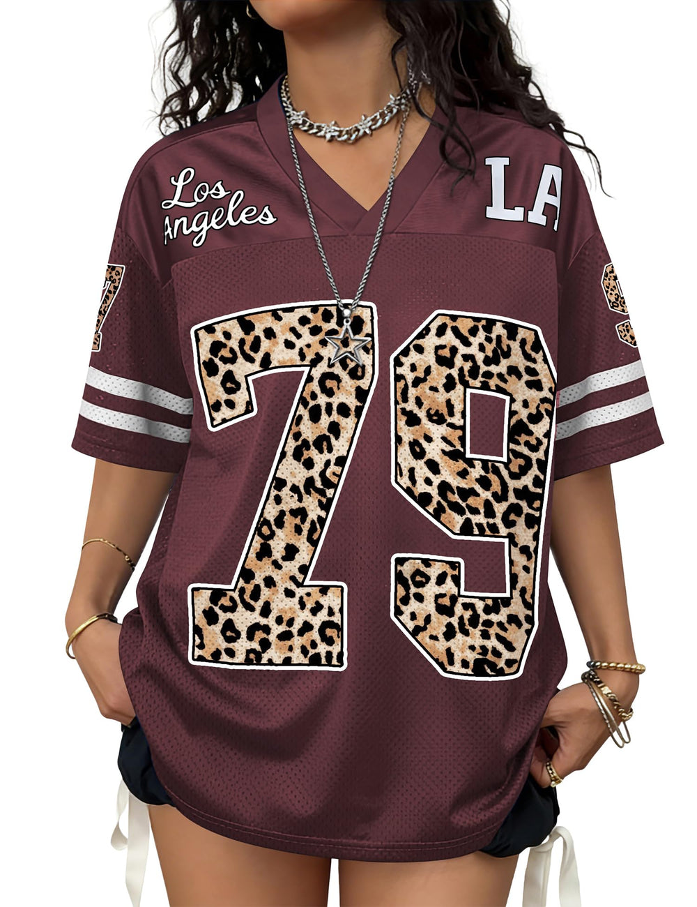 Jersey Shirts for Women Oversized Graphic Tees Men Y2K Tops V Neck Cute Streetwear T Shirt Football Jersey