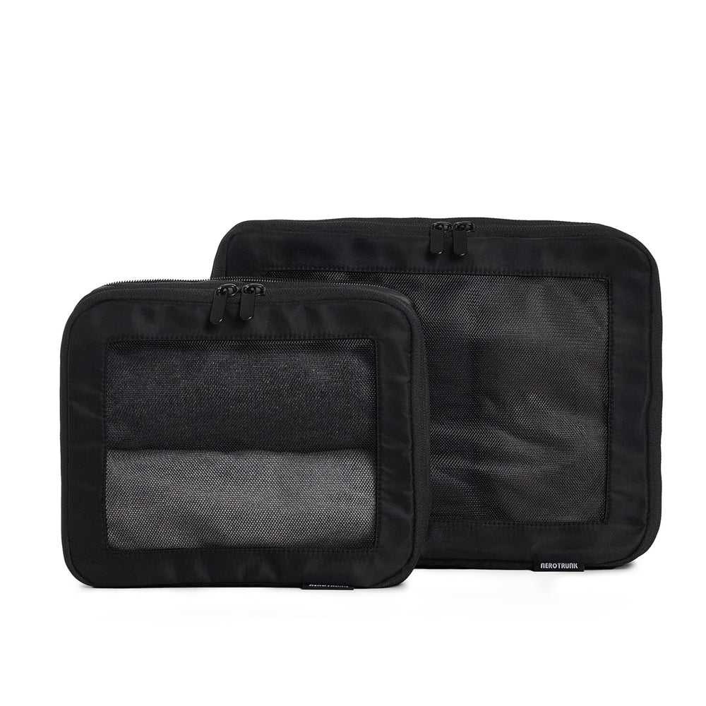 Aerotrunk Compression Packing Cubes for Travel - Luggage Organizer Bags - Double Zipper Packing Cubes for Suitcases (6-Pack, Beige)