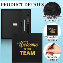 Sayglossy New Employee Welcome to The Team Gift Sets Notebook and Pen Welcome to The Team Box Employee Appreciation Gift Sets for New Office Worker(Black)