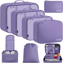 BAGAIL 8 Set Packing Cubes Luggage Packing Organizers for Travel Accessories-Cream