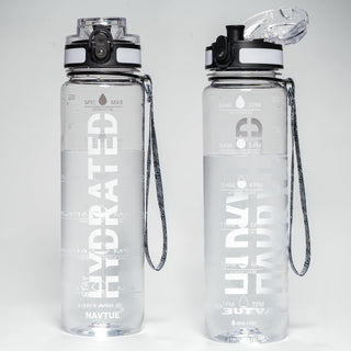 Water Bottle, 16.9 OZ Sports Water Bottles with Time Marker Wide Mouth, Motivational and Leakproof Drink Bottle, BPA Free Tritan with Carry Strap for Gym Fitness Outdoor(1 Bottle)