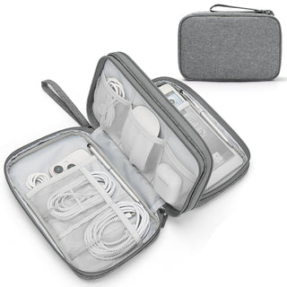 FYY Travel Cable Organizer Pouch Electronic Accessories Carry Case Portable Waterproof Double Layers All-in-One Storage Bag for Cord, Charger, Phone, Earphone Black
