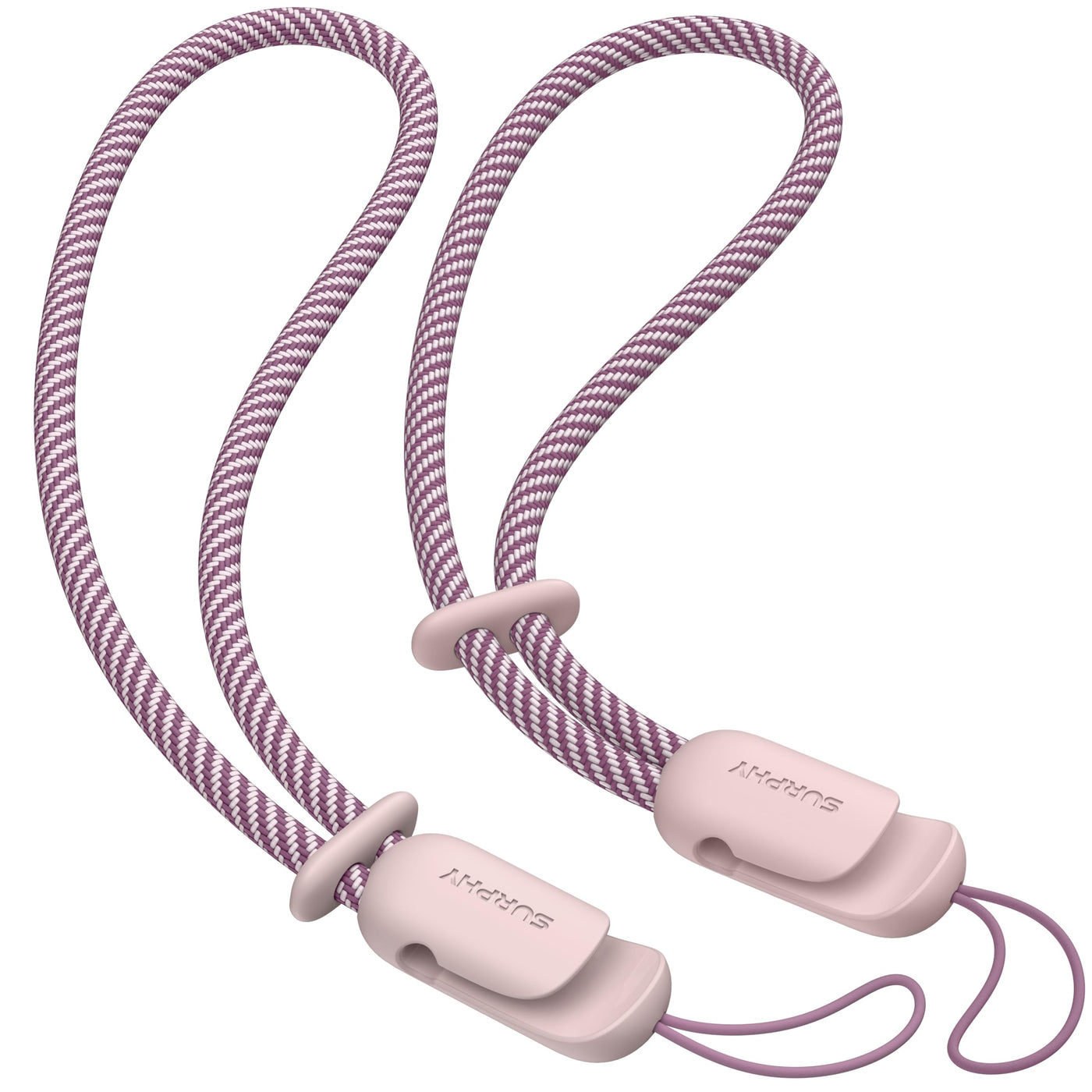 SURPHY 2 Pack Phone Lanyard for Cellphone Case, Phone Wrist Strap for Case, Cellphone Strap with 2-Color Braided, Charm Wrist Lanyard for Women and Men, Pink & Gray