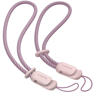 SURPHY 2 Pack Phone Lanyard for Cellphone Case, Phone Wrist Strap for Case, Cellphone Strap with 2-Color Braided, Charm Wrist Lanyard for Women and Men, Pink & Gray