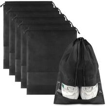 COIDEA, Waterproof Travel Drawstring Shoe Bags for Packing, Storage, Travel Essentials for Men and Women, 15.7 x 11.8 inches, Clear, 5 pieces