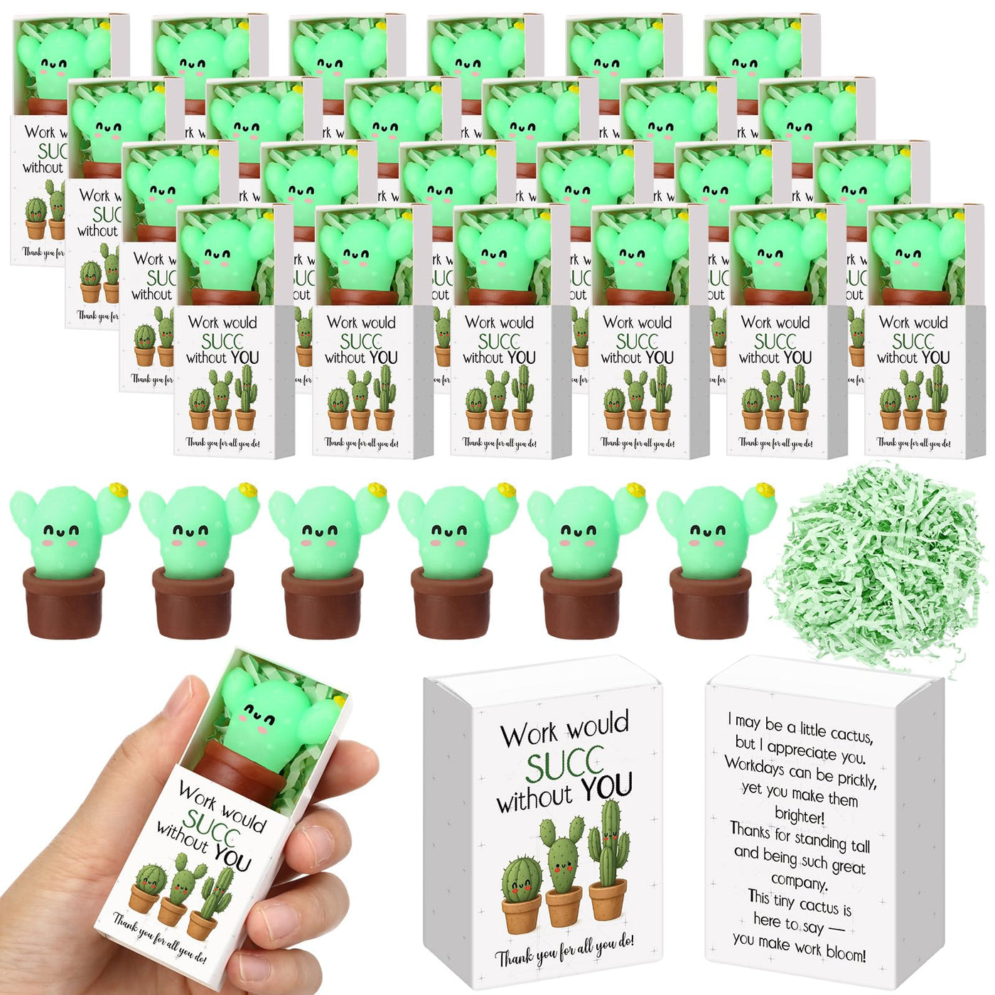 Wettarn 75 Sets Appreciation Gifts Cute Stress Balls with Support Boxes Bulk Party Favors for Employee Coworker Team Group Stuffers Office Prizes Positive Desk Decor