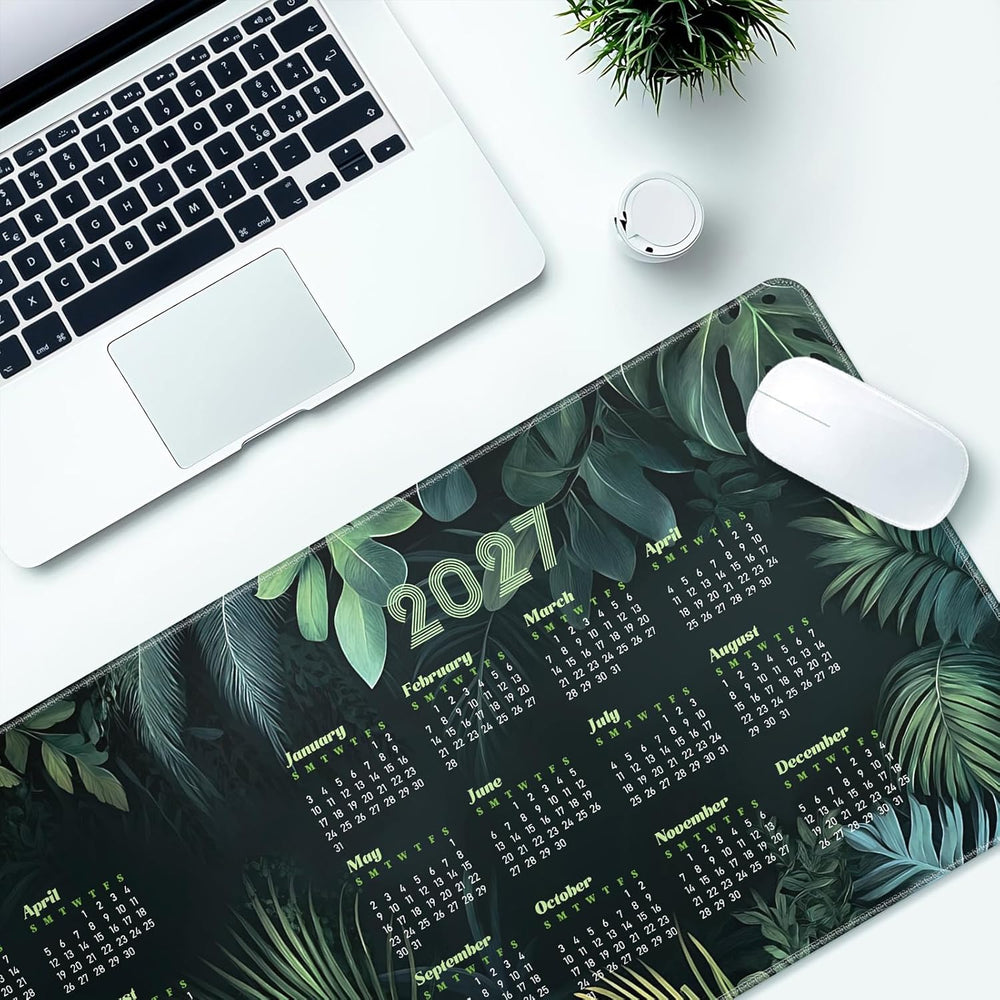 2026-2027 Two-Year Calendar Desk Pad, Large Waterproof Mouse Pad with Stitched Edges Non-Slip Rubber Base, Multi-Functional Desk Mat for Office Home Gaming Business