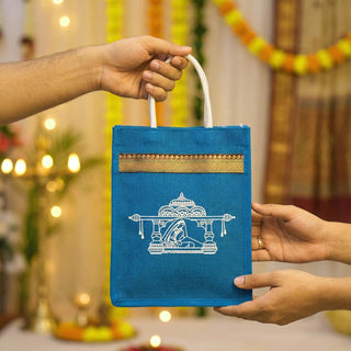 LOVENSPIRE Printed Jute Burlap Tote Gift Bags – Ideal for Wedding, Housewarming Favors, & Traditional Indian Return Gifts