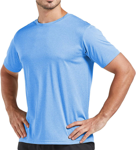 5 Pack Men's Dry Fit T Shirts Athletic Running Gym Workout Short Sleeve Tee Shirts for Men - hover image