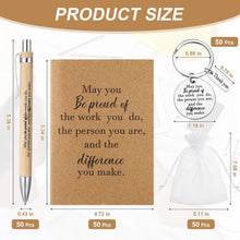 Kosiz 50 Sets Employee Appreciation Gifts Bulk Thank You Notebooks Bamboo Pens Keychains Social Worker Appreciation Gifts for Coworkers Staff Employee Students