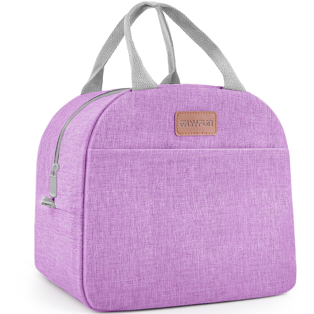 Lunch Bag for Women & Men Adult Insulated Lunch Box, Small Leakproof Cooler Food Lunch Containers Reusable High Capacity Lunch Tote Bags for Work, Travel, Outdoor (Grey)