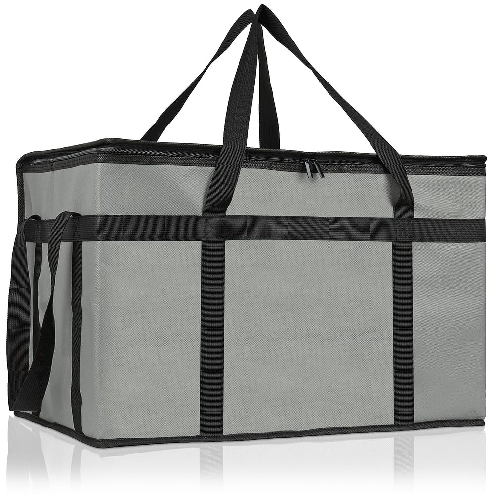 PEASUG Insulated Bags for Food Delivery, XXXL Pizza Delivery Bags, Large Capacity Cooler Bag Keep Food Warm for Grocery Shopping and Catering, Foldable, Heavy-Duty (Black)