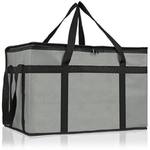 PEASUG Insulated Bags for Food Delivery, XXXL Pizza Delivery Bags, Large Capacity Cooler Bag Keep Food Warm for Grocery Shopping and Catering, Foldable, Heavy-Duty (Black)
