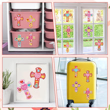 CY2SIDE Mothers Cross Stickers Sheet - 40PCS Make A Best Mom Cross Face Sticker with Heart Flower for Kid, DIY Religious Gift Craft Sticker Game Party Favor for Christian Sunday School Home Project