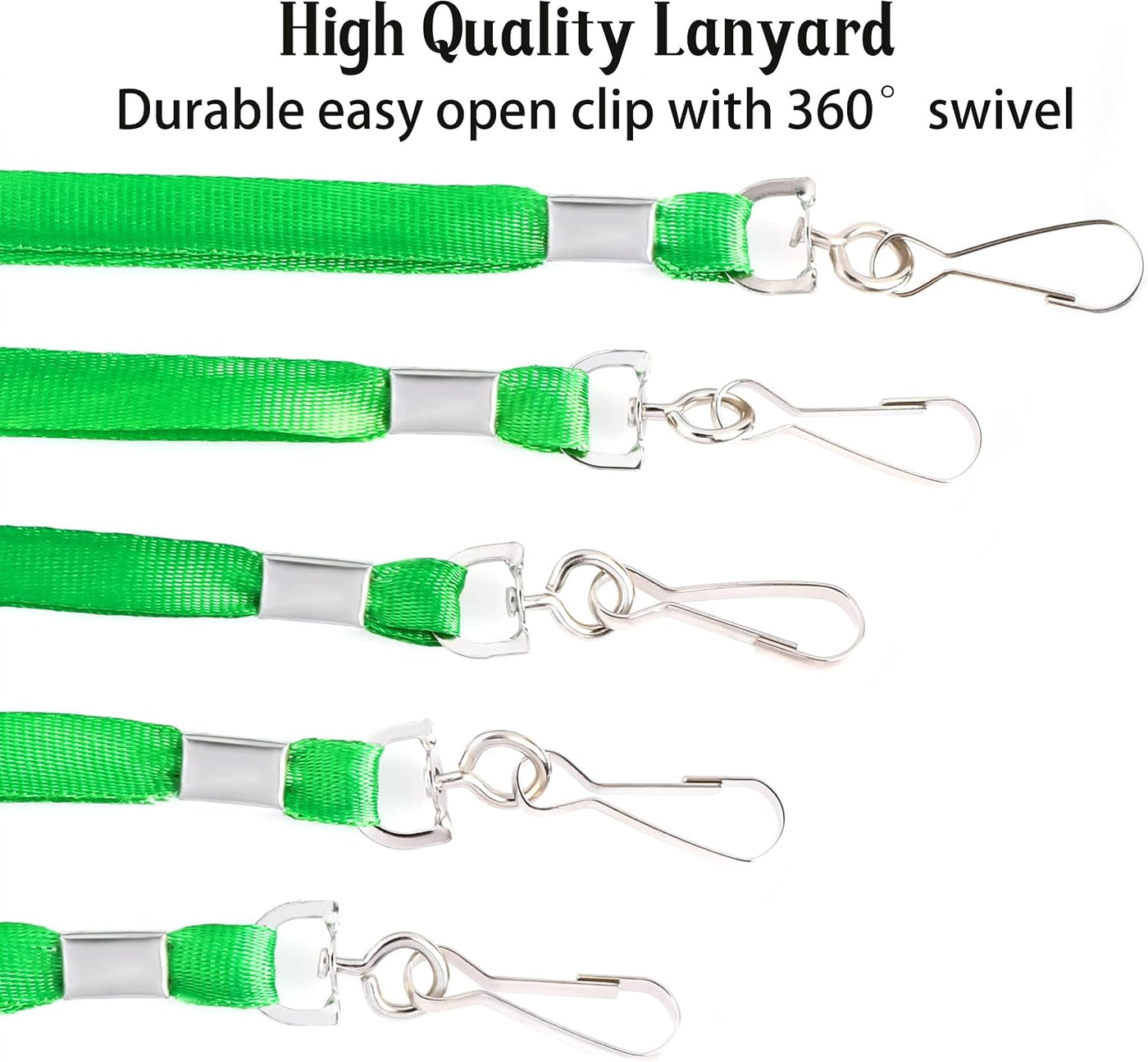 LOCONHA 50 Pack Green lanyards Lanyards for Id Badges Lanyards Safety Badge Lanyard 18" with Swivel Hook (50, Green)
