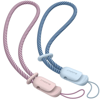 SURPHY 2 Pack Phone Lanyard for Cellphone Case, Phone Wrist Strap for Case, Cellphone Strap with 2-Color Braided, Charm Wrist Lanyard for Women and Men, Pink & Gray