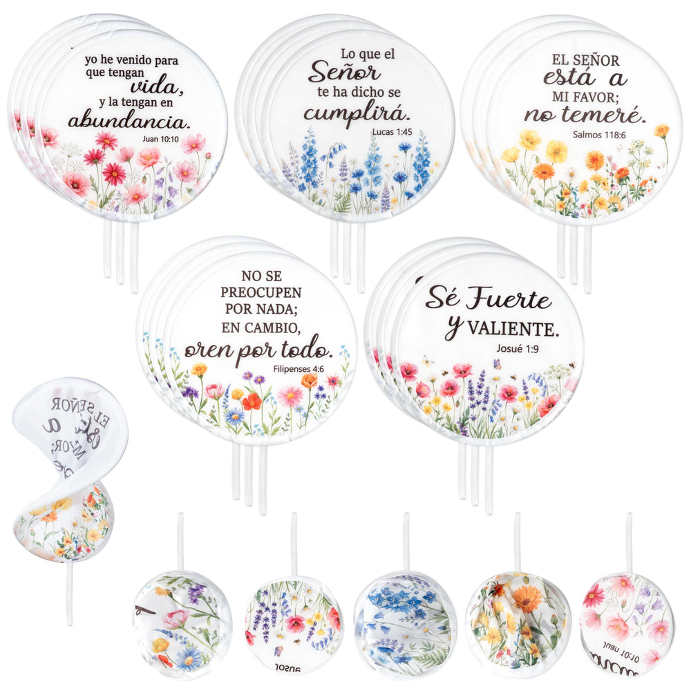 R HORSE 50Pcs Christian Church Folding Fan, Religious Flower Collapsible Handheld Hand Fan for Church Service, Christian Festival Decor Wedding Home Decoration Party Favors Summer Gift for Women Girl