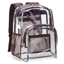Vorspack Clear Backpack Heavy Duty PVC Transparent Backpack with Reinforced Strap Stitches & Large Capacity for College Workplace Security - Black