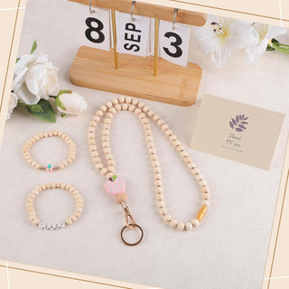 BESARME Teacher Appreciation Gifts, Teacher Gifts Teachers Bracelet with Wooden Beaded Teacher Lanyard Thank You Cards for Women