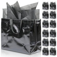 KeerxunBag 12Pcs Reusable Gift Bags（Includes Tissue Paper） Gift bag with handle Birthdays Parties Holidays Weddings Medium 13x5x11in colorful Gift Bags