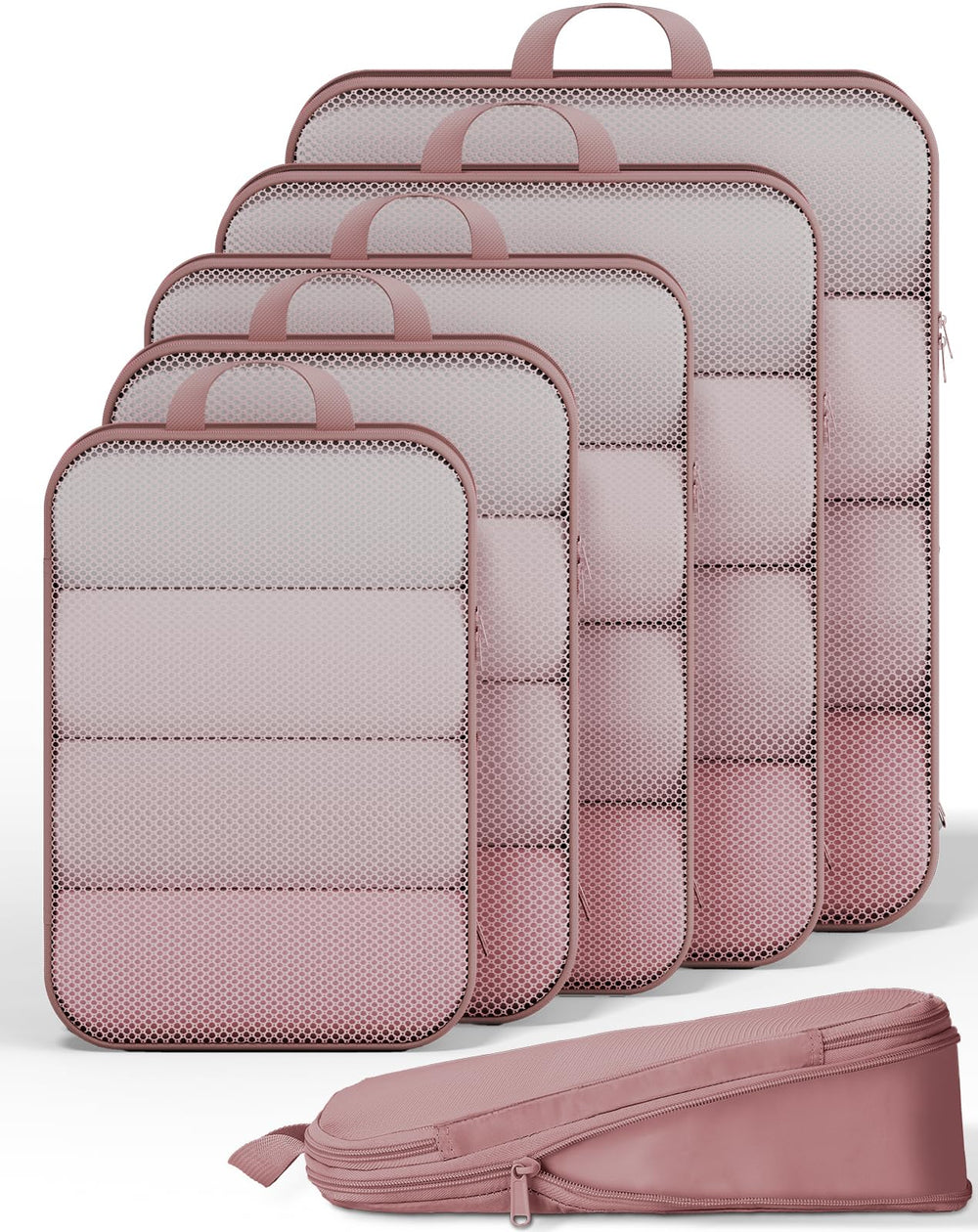 Veken 11-Pack Compression Packing Cubes for Travel Essentials,Compressible Expandable Large Luggage Suitcase Organizer Bags for Clothing,Durable Space Saver Bags with Toiletry Bags(Dark Green)