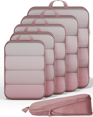 Veken 11-Pack Compression Packing Cubes for Travel Essentials,Compressible Expandable Large Luggage Suitcase Organizer Bags for Clothing,Durable Space Saver Bags with Toiletry Bags(Dark Green)