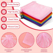Crweety 50 Pcs White Organza Bags 6x9 Inches, Large Mesh Gift Bags Drawstring, Jewelry Pouches Candy Treat Sachet Mesh Bag Drawstring for Wedding Party Favors Baby Shower & Goodie Gifts