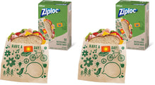Ziploc Paper Sandwich and Snack Bags, Recyclable & Sealable with Fun Designs, 50 Bags Total