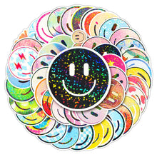50PCS Smiling Stickers, Cute Water Bottle Stickers for Kids, for Teaching Rewards, Notebooks, Stationery, Luggage, Cartoon PVC Happy Stickers