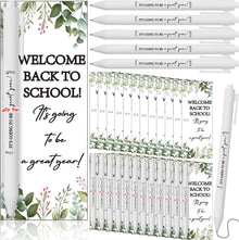 Dunzoom 50 Sets Welcome Back to School Gifts Include Greeting Cards and Inspirational Ballpoint Pens First Day of School Stationery Set for Teachers Students Reward Supplies(Paper,Classic Style)