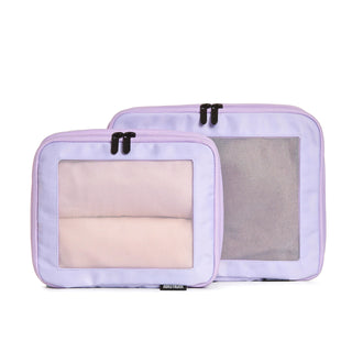 Aerotrunk Compression Packing Cubes for Travel - Luggage Organizer Bags - Double Zipper Packing Cubes for Suitcases (6-Pack, Beige)