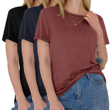 GAYHAY 3 Pack Womens T-Shirts - Short Sleeve Spring Summer Tops Crew Neck Trendy Casual Work Soft Basic Tees for Ladies 2026