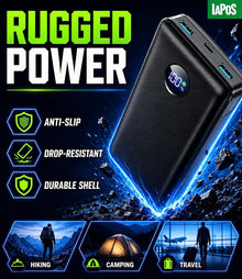 Portable Charger Power Bank - 60,000mAh Battery Pack, 22.5W Fast Charging Phone Charger Attached USB-C/iOS/Micro-USB Cable, Powerbank for iPhone 17 16 15 14 13 Samsung, for Travel Camping Essentials